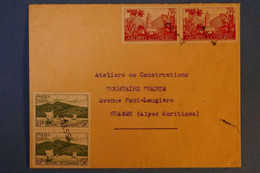 E 12 COMORES BELLE LETTRE RARE 1946 POUR GRASSE FRANCE + CURSIVE RARE SUR PAIRES - Lettres & Documents