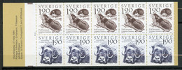 Suède, Yvert Carnet 1256**, Scott Full Booklet1488a&1489a**, MNH - 1981-..