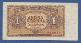 CZECHOSLOVAKIA - P.78b – 1 Koruna Československá 1953 Circulated AVF Serie VH 569931 - Tschechoslowakei