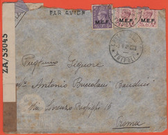 Colonie Italiane Occupate - M.E.F. - 1945 - Via Aerea - Completa Di Lettera - Aperta Per Censura, Opened By Censor - Via - British Occ. MEF