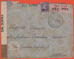 Colonie Italiane Occupate - M.E.F. - 1945 - Via Aerea - Completa Di Lettera - Aperta Per Censura, Opened By Censor - Via - Occ. Britanique MEF