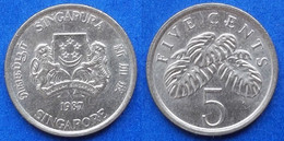 SINGAPORE - 5 Cents 1987 "fruit Salad Plant" KM#50 Independent - Edelweiss Coins - Singapour