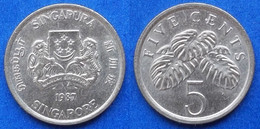 SINGAPORE - 5 Cents 1987 "fruit Salad Plant" KM#50 Independent - Edelweiss Coins - Singapore