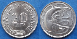 SINGAPORE - 20 Cents 1977 "swordfish" KM# 4 Independent (1965) - Edelweiss Coins - Singapour