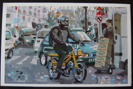 Motorcycle And Cars Postcard (unused) - Sonstige & Ohne Zuordnung