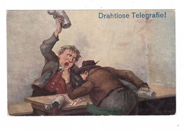 SPIELKARTEN - Humor, "Drahtlose Telegrafie", Bierkrüge - Cartes à Jouer