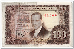 SPAIN,100 PESETAS,1953(1955),P145.,F-VF - 100 Pesetas