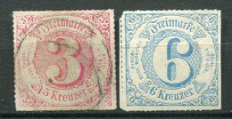 22717 TOUR Et TAXIS (Etats Du Sud) N°50/1°/(*) 3k. Rose Carminé, 6k. Bleu (Percé En Ligne Colorée) 1867  B/TB - Altri & Non Classificati