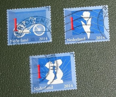 Nederland - NVPH - 3145 - 3147 - 3144 - 2014 - Gebruikt - Nederlandse Iconen - Omafiets - Tulp - Kussend Paartje - Oblitérés