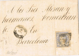 42287. Carta Entera MATARÓ (Barcelona) 1872 A Barcelona - Storia Postale