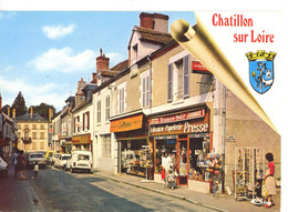 CHATILLON SUR LOIRE LA GRANDE RUE LIBRAIRIE PAPETERIE PRESSE COOP FLAMME POSTALE 1985 - Chatillon Sur Loire