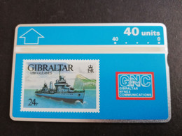 GIBRALTAR  LANDYS & GYR NR 306 A /  40 UNITS MINT USS GLEAVES,STAMP ON CARD   **6279 ** - Gibraltar