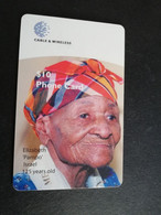 DOMINICA / $10 CHIPCARD  ELIZABETH PAMPO  125 YEAR       Fine Used Card  ** 6285 ** - Dominique