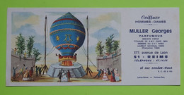 Buvard 44 - COIFFURE Muller Parfumeur Reims -  Ballon Montgolfière  Bon état : Voir Photos - 22x10 Environ - Années 1960 - Perfume & Beauty