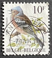 BEL2350U1 - Birds - Finch - 10 F Used Stamp - Belgium - 1990 - 1985-.. Oiseaux (Buzin)