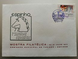 Portugal Cachet Commémoratif  Foire Du Cheval Espinho 1977 Event Postmark Horse Fair - Flammes & Oblitérations