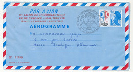 FRANCE => Aérogramme 3,10 Bicentenaire Obl Et Repiquage "35e Salon De L'Aéronautique... Le Bourget" 4/6/1983 - Aerogramas