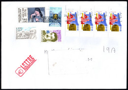 FRANCE 2021 - MAILED ENVELOPE - STAMP DAY 1992 / POLITIC: MAX HYMANS / POET: FRANCIS JAMMES / ART: STAMP DAY 1982 - Cartas & Documentos