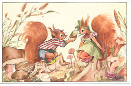 Illustrator Nellie Donker - Squirrel, écureuil, Eichhörnchen, Champignon, Funghi, Pilze, Mushroom, Toadstool - Hongos