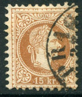 AUSTRIA 1867 Franz Jospeh  15 Kr.coarse Print  Used With Prague   Postmark.  Michel 39 I - ...-1918 Vorphilatelie