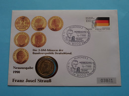 Die 2-DM-Münzen Der Bundesrepublik DEUTSCHLAND Neuausgabe 1990 D Franz Josef Strauss ( Stamp > 1990 ) N° 03841 ! - Souvenirmunten (elongated Coins)