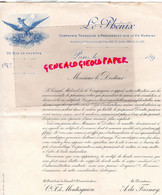 75- PARIS- ASSURANCES LE PHENIX- 1890- COMTE F. DE MONTESQUIOU - DIRECTEUR A. DU FRESNAY - 33 RUE LA FAYETTE - Banca & Assicurazione