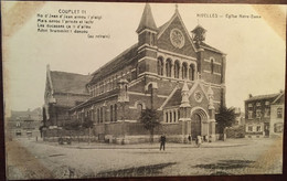 Cpa, Nivelles - Eglise Notre Dame - Couplet VI- Animée, Non écrite, édition DESAIX, BELGIQUE - Nijvel