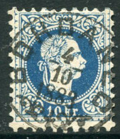 AUSTRIA 1874 Franz Joseph 10 Kr. Fine Print Used With Bohdaneč  Postmark.  Michel 38 II - ...-1918 Prephilately