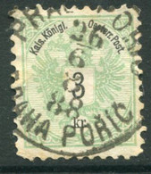 AUSTRIA 1883 Arms 3 Kr. Used With Prague  Pořič Postmark.  Michel 45 - ...-1918 Vorphilatelie