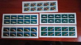 Sealand Animals Fish Set, Imperforated Minisheets Of 10, Mint Never Hinged - Poissons