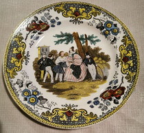 Assiette Polychrome CREIL MONTEREAU XIXE N12 - Creil Montereau (FRA)