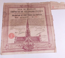Ville De Bruxelles - 1905 - Emprunt - Obligation De 100 Francs Cachet - A - C