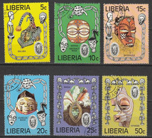 Liberia Mi 1018-23 Afrikanischer Kunst & Kultur 1977 Used Gestempeld - Liberia