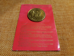 MEDAGLIA HOTEL RAFFLES HOTEL SINGAPORE- ANNIVERSARIO 100 ANNI - 1886- 1986 - Professionnels / De Société