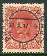 AUSTRIA 1917 Karl I 15 H Used  With Prague Postmark.  Michel 221 - ...-1918 Voorfilatelie