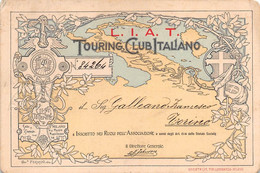 10381 "TESSERA DI RICONOSCIMENTO - L.I.A.T. - TOURING CLUB ITALIANO -TORINO - NR. 84264 -1905" ORIG. - Andere & Zonder Classificatie