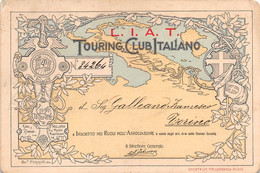 10381 "TESSERA DI RICONOSCIMENTO - L.I.A.T. - TOURING CLUB ITALIANO -TORINO - NR. 84264 -1905" ORIG. - Sonstige & Ohne Zuordnung