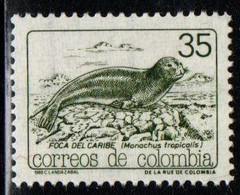 A903G-COLOMBIA- 1988 - MNH - MI#: 1735. CARIBBEAN SEAL - MONACHUS TROPICALIS - Colombia
