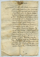 Plainte De Dauphine Giberte Au Viguier De Tulette Contre Son Gendre Qui Aurait Tenté De L'étrangler Dans Sa Vigne. 1670. - Historische Documenten