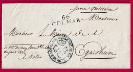 FRANCHISE DU MARECHAL DE CAMPS MALLER COMMANDANT DU HAUT RHIN COLMAR 1816 POUR EGUISHEIM - Legerstempels (voor 1900)