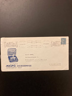 LETTRE TP 90 OBL.MEC.22 II 68 OSLO + MASPO SALGSSERVICE - Storia Postale