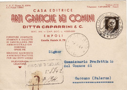 EMPOLI _1941 /  Cartolina Pubblicitaria "CASA EDITRICE ARTI GRAFICHE DEI COMUNI -DITTA CAPARRINI & C." Firma _ Viaggiata - Empoli