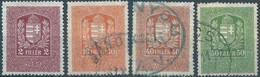 Hungary 1928 Revenue Stamps Fiscal Tax,2 - 10 - 40 - 50 Filler,Obliterated,2 Filler It's Mint - Fiscales