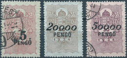 Hungary1945 Revenue Stamps Fiscal Tax For Bill Of Exchange,Overprint On Stamps Of The1934-5Pengo & 20000 And 50000PENGO, - Fiscali