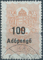 Hungary1946 Revenue Stamps Fiscal Tax For Bill Of Exchange,Overprint On Stamps Of The1934 - 100 Adópengő,Obliterated - Steuermarken