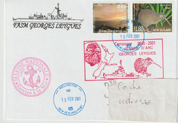 13999  La JEANNE D'ARC Et Le GEORGES LEYGUES à WELLIGTON (NOUVELLE ZÉLANDE Le 13/2/2001 - Scheepspost