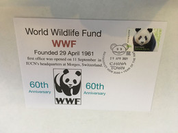 (1 B 12) 60th Anniversary Of WWF Foundation - With Panda Stamp - Used Stamps