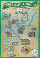 Map Of Northamptonshire (England) 2scans Stamp - Northamptonshire