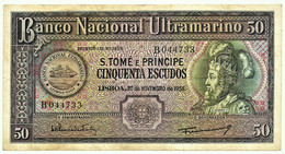 SAINT THOMAS & PRINCE - 50 Escudos - 20.11.1958 - Pick 37.a - Prefix B - D. Afonso V - PORTUGAL - San Tomé Y Príncipe