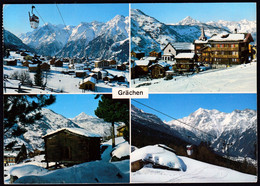 Switzerland Grachen 1983 / Wallis, Mountains, Village, Cable Car, Ski Gondola - Grächen